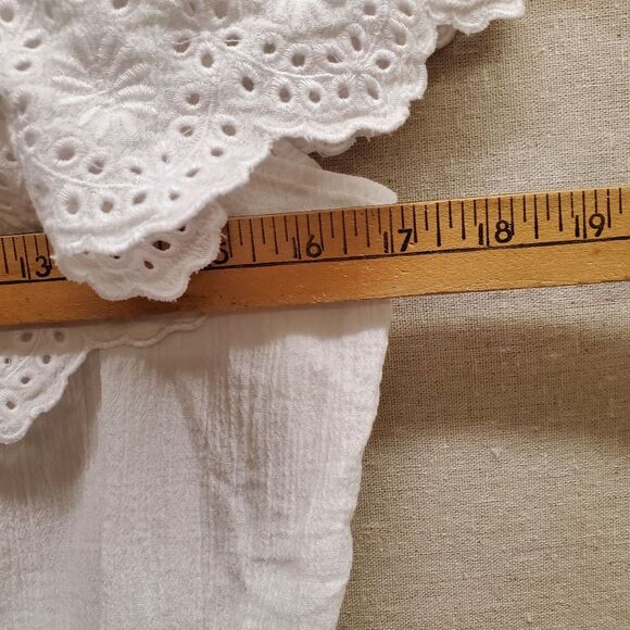 Talbots 100% Cotton White Eyelet Off Shoulder Gauze Summer Dress in Size M - Picture 6 of 10
